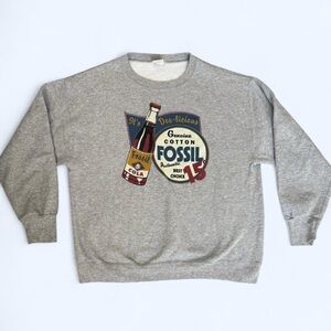 Fossil Gray Graphic Crewneck Sweater